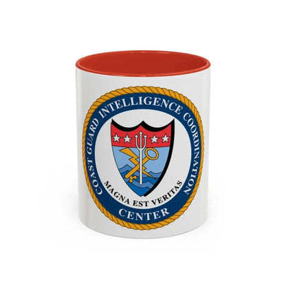 USCG Intelligence Coordination Ctr (U.S. Coast Guard) Accent Coffee Mug 11oz Red - Go Mug Yourself