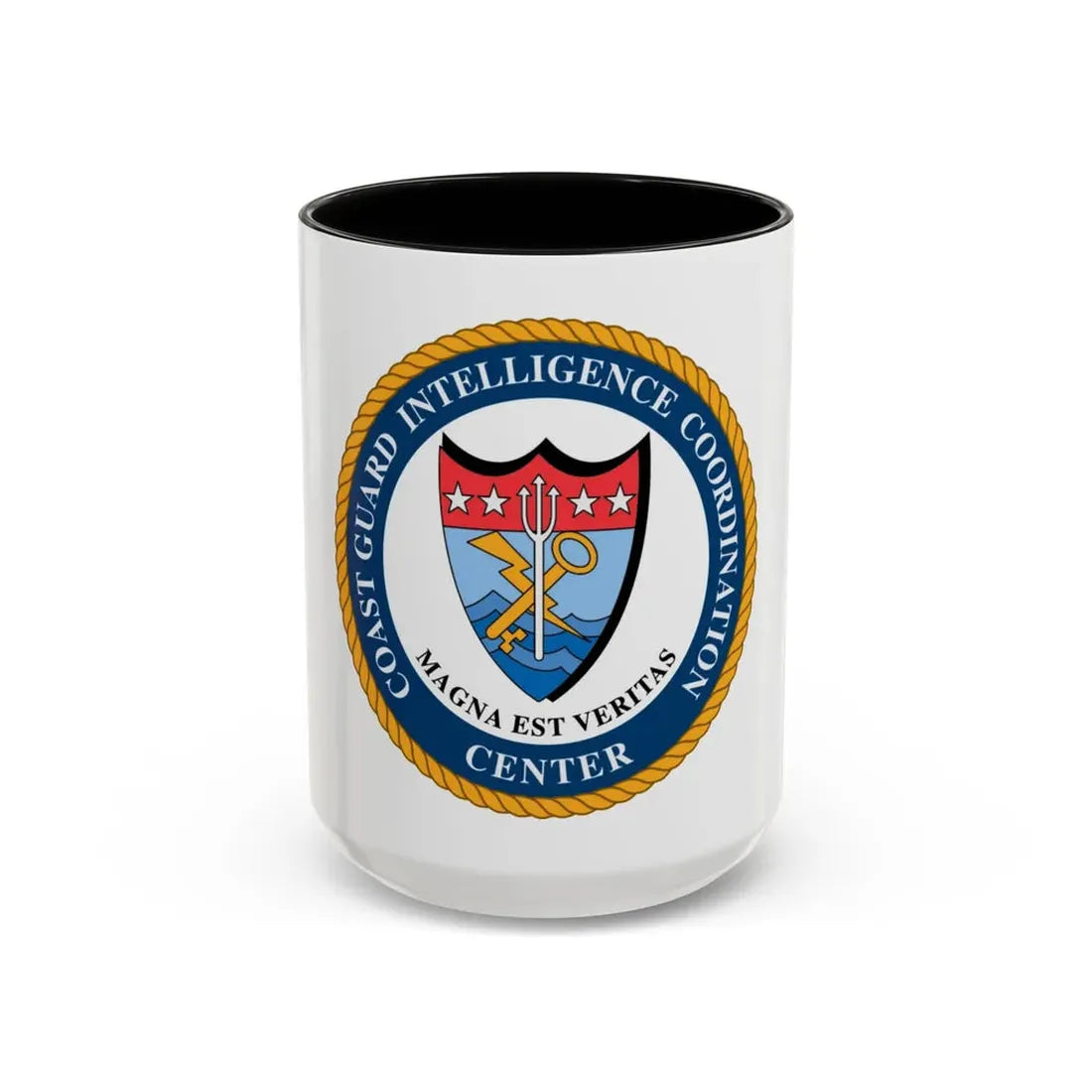 USCG Intelligence Coordination Ctr (U.S. Coast Guard) Accent Coffee Mug 15oz Black - Go Mug Yourself