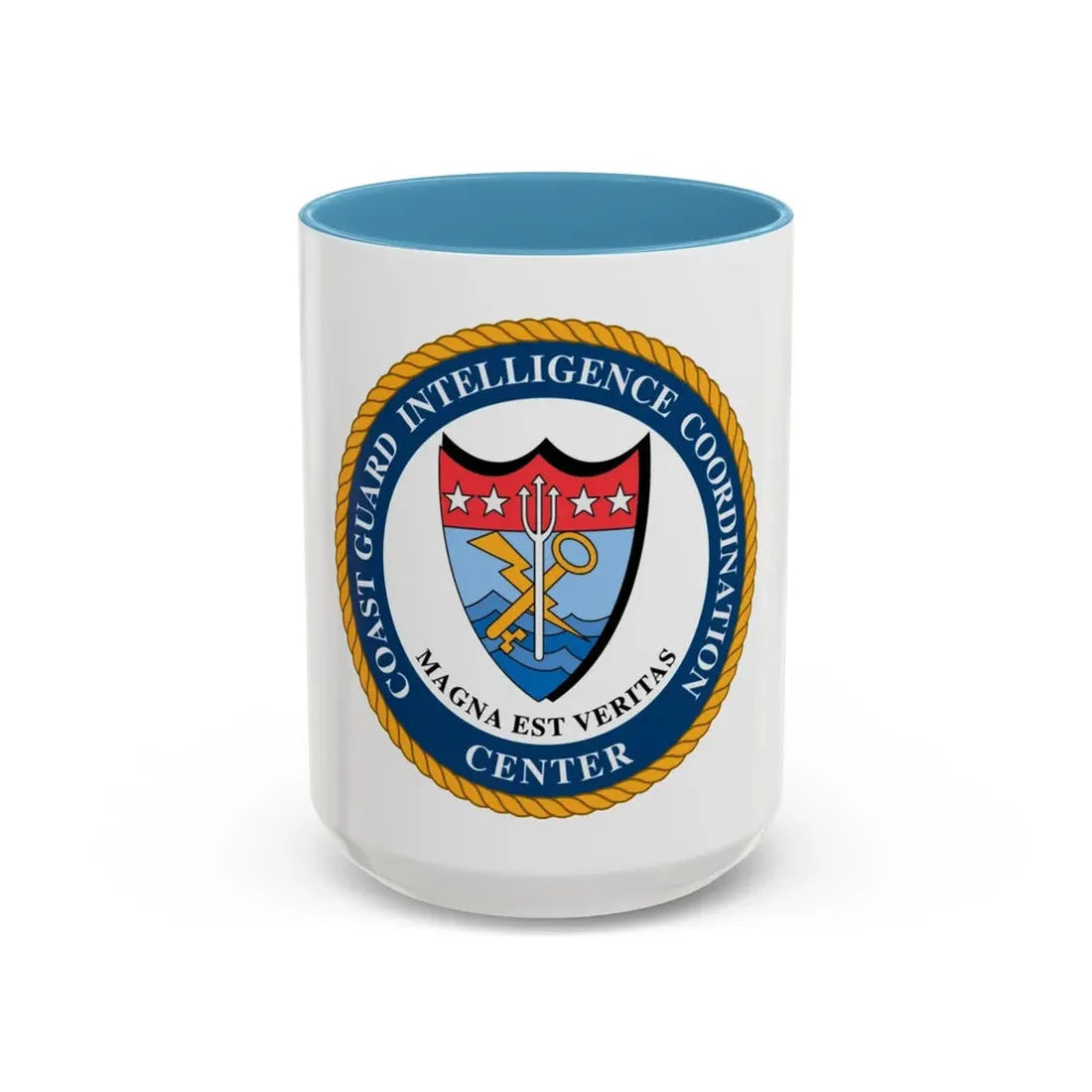 USCG Intelligence Coordination Ctr (U.S. Coast Guard) Accent Coffee Mug 15oz Light Blue - Go Mug Yourself