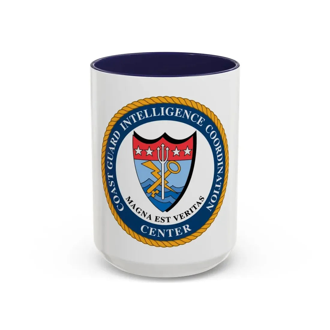 USCG Intelligence Coordination Ctr (U.S. Coast Guard) Accent Coffee Mug 15oz Navy - Go Mug Yourself