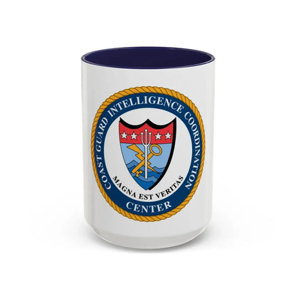 USCG Intelligence Coordination Ctr (U.S. Coast Guard) Accent Coffee Mug 15oz Navy - Go Mug Yourself