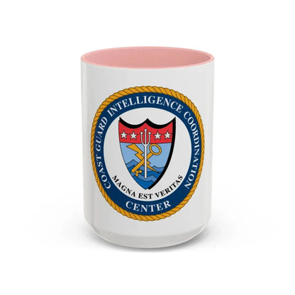 USCG Intelligence Coordination Ctr (U.S. Coast Guard) Accent Coffee Mug 15oz Pink - Go Mug Yourself