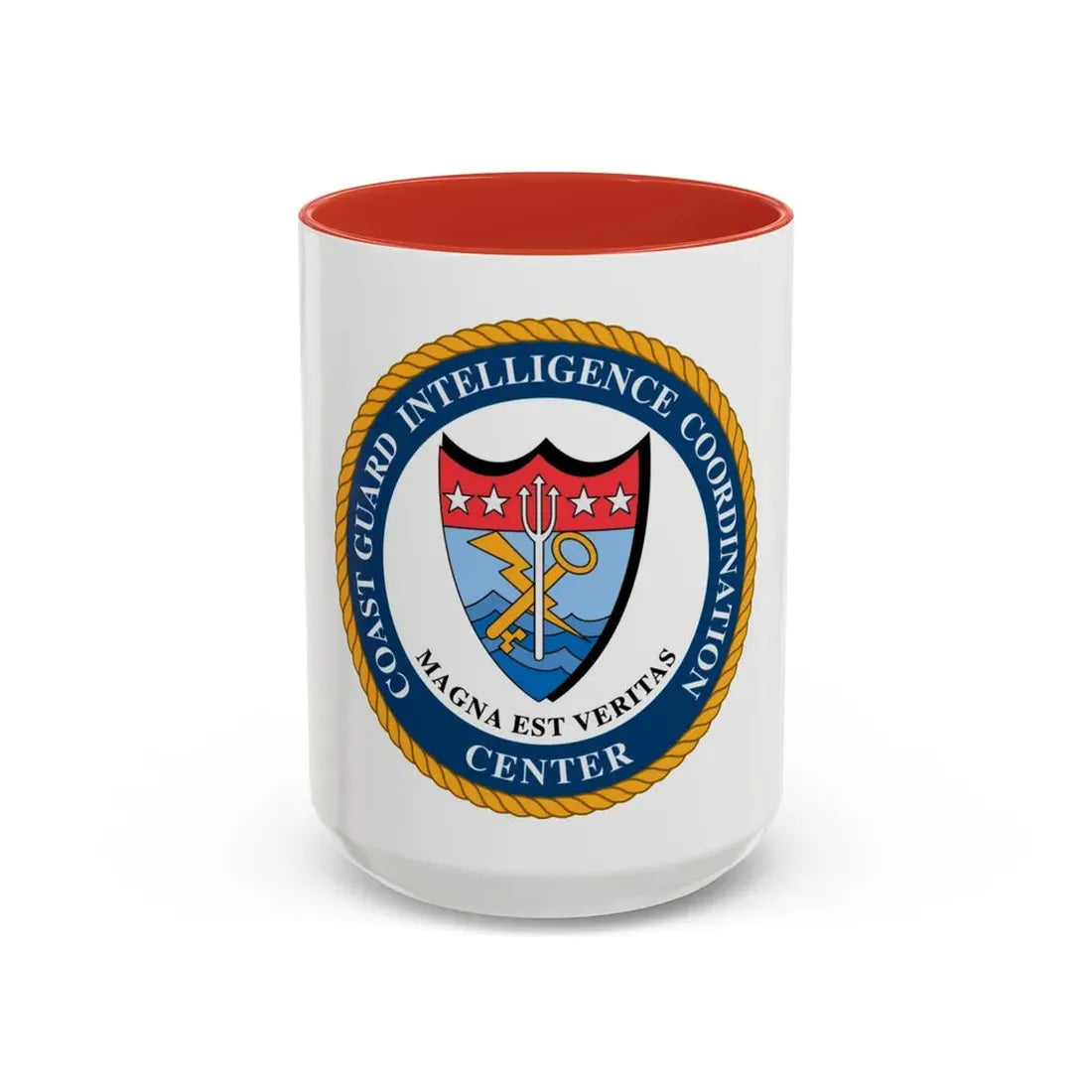 USCG Intelligence Coordination Ctr (U.S. Coast Guard) Accent Coffee Mug 15oz Red - Go Mug Yourself