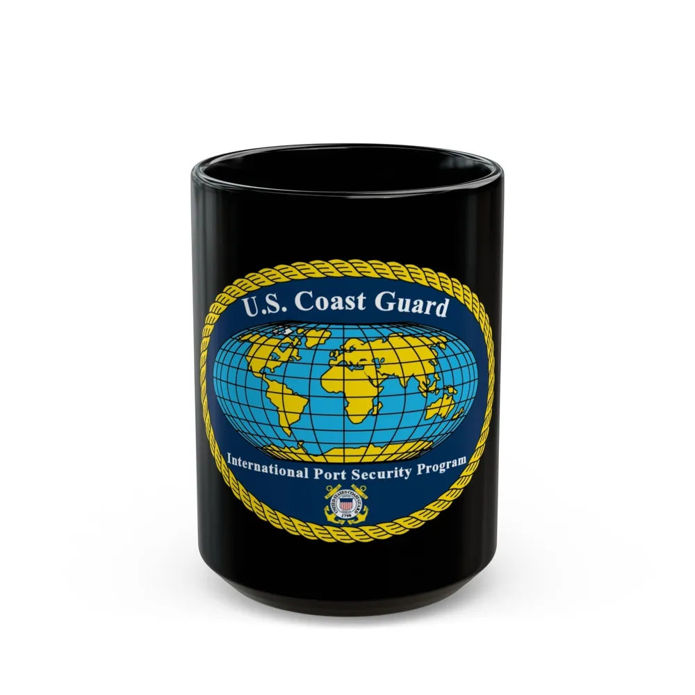 USCG International Port Security Program (U.S. Coast Guard) Black Coffee Mug-15oz-Go Mug Yourself