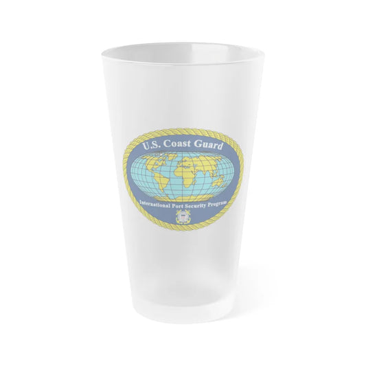 USCG International Port Security Program (U.S. Coast Guard) Frosted Pint Glass 16oz-Go Mug Yourself