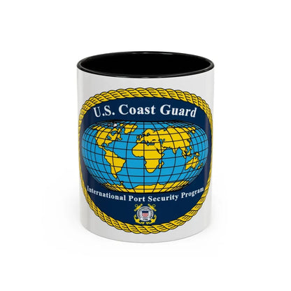 USCG International Port Security Program (U.S. Coast Guard) Accent Coffee Mug 11oz Black - Go Mug Yourself