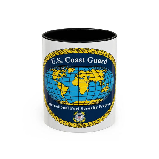 USCG International Port Security Program (U.S. Coast Guard) Accent Coffee Mug 11oz Black - Go Mug Yourself