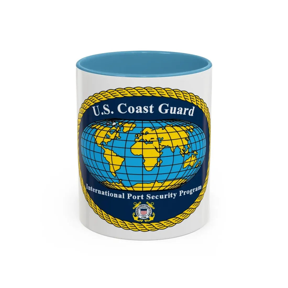 USCG International Port Security Program (U.S. Coast Guard) Accent Coffee Mug 11oz Light Blue - Go Mug Yourself