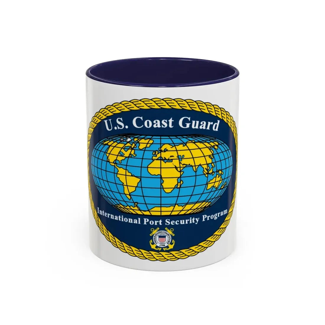 USCG International Port Security Program (U.S. Coast Guard) Accent Coffee Mug 11oz Navy - Go Mug Yourself