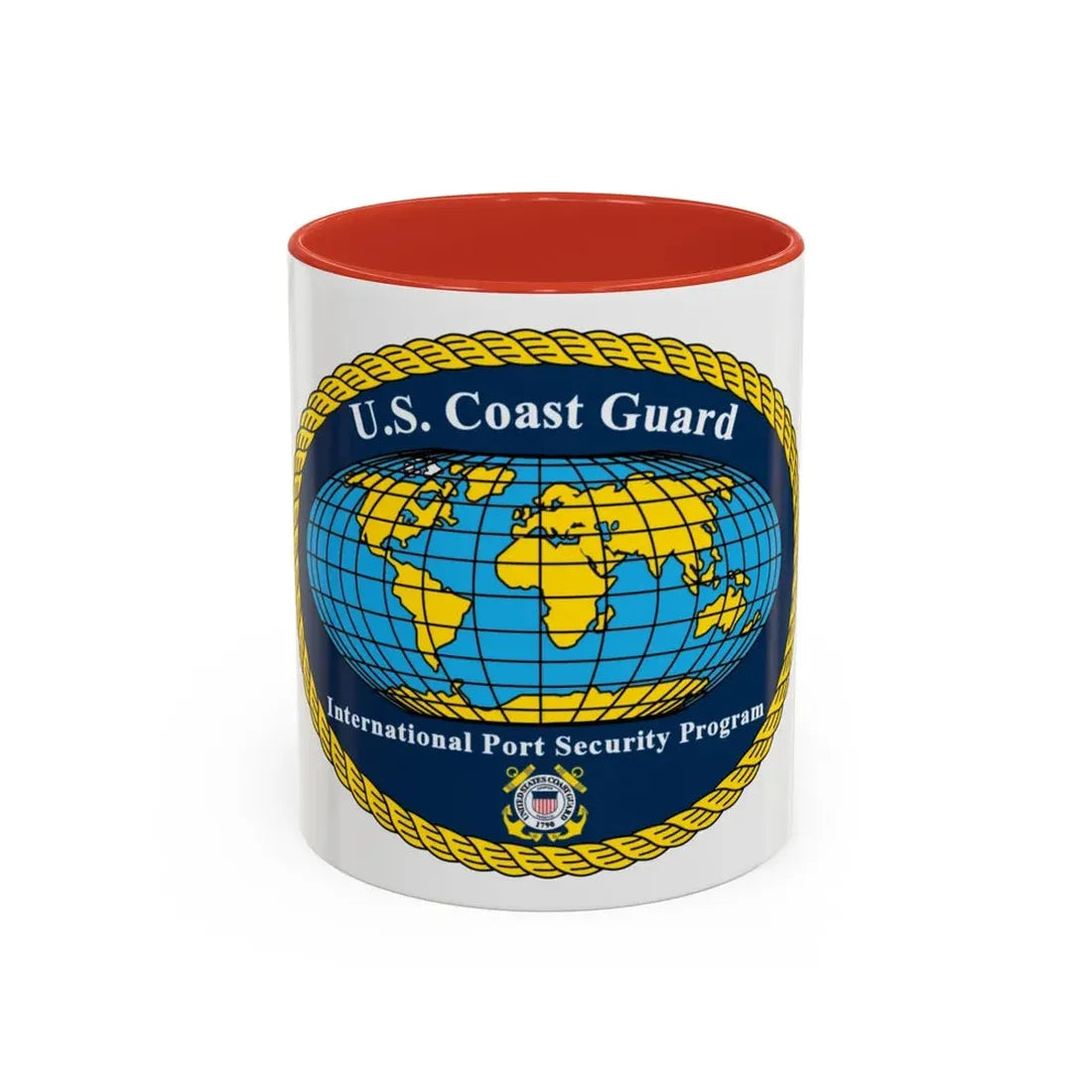 USCG International Port Security Program (U.S. Coast Guard) Accent Coffee Mug 11oz Red - Go Mug Yourself