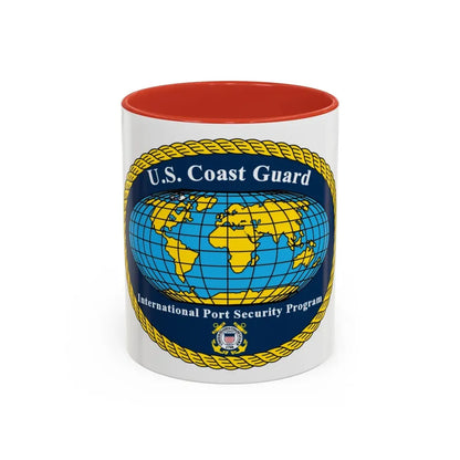 USCG International Port Security Program (U.S. Coast Guard) Accent Coffee Mug 11oz Red - Go Mug Yourself