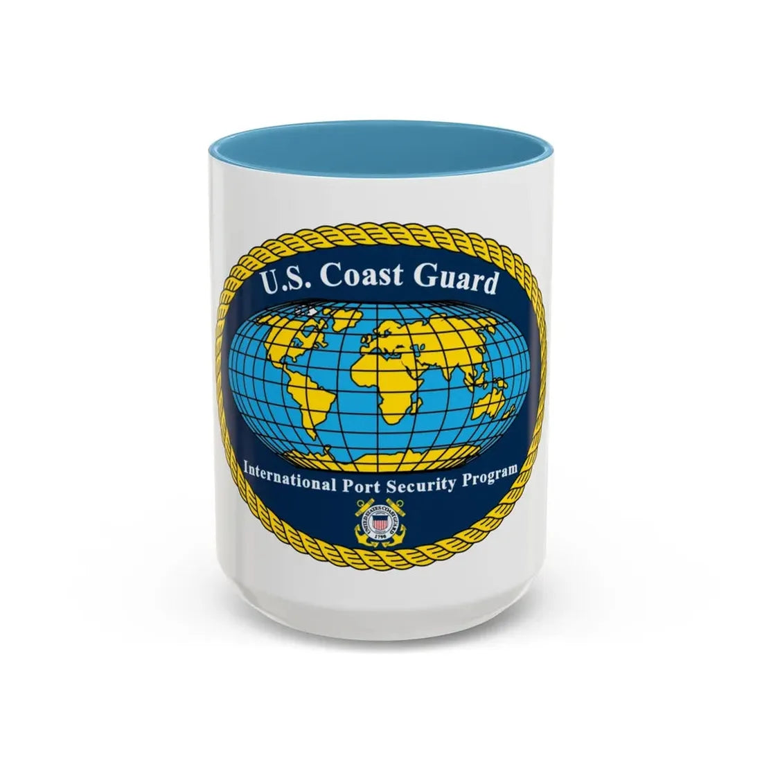 USCG International Port Security Program (U.S. Coast Guard) Accent Coffee Mug 15oz Light Blue - Go Mug Yourself