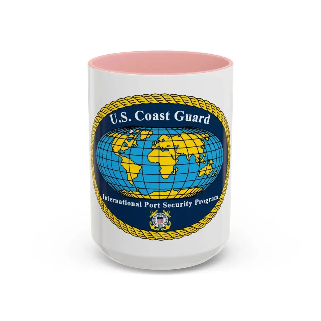 USCG International Port Security Program (U.S. Coast Guard) Accent Coffee Mug 15oz Pink - Go Mug Yourself