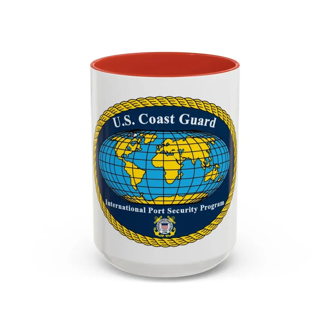 USCG International Port Security Program (U.S. Coast Guard) Accent Coffee Mug 15oz Red - Go Mug Yourself