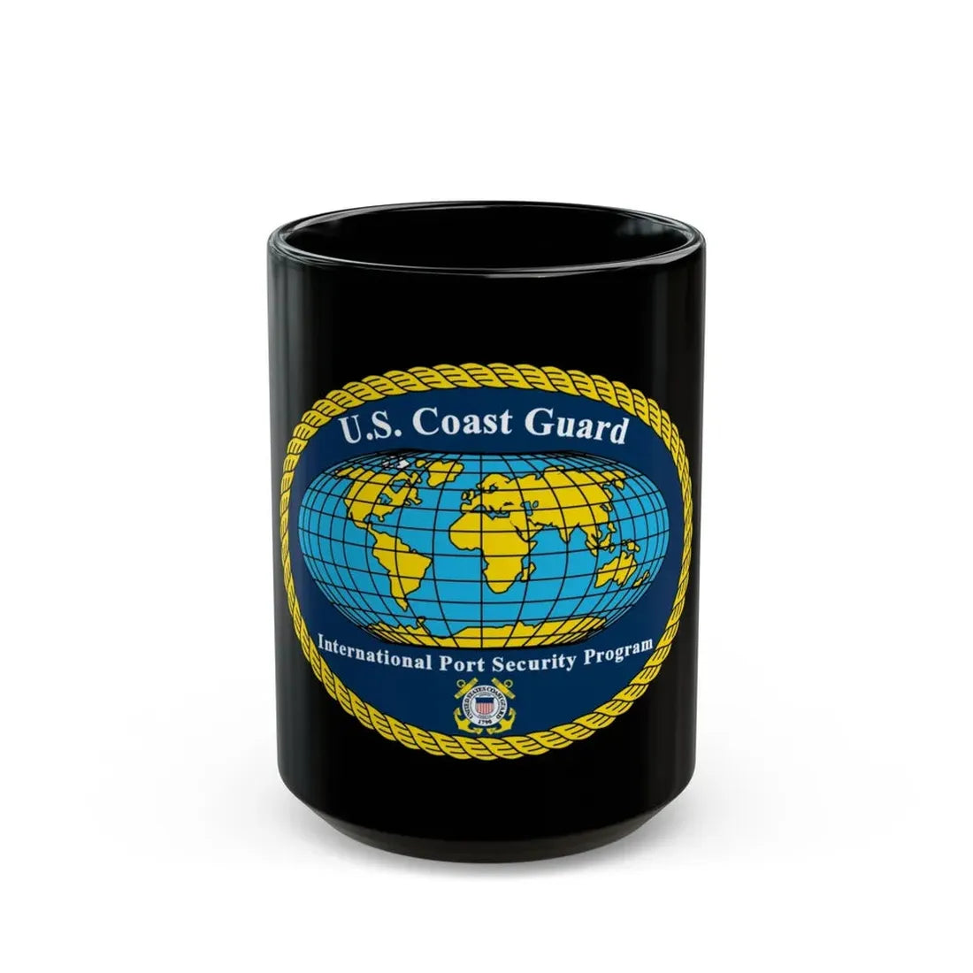 USCG International Port Security Program (U.S. Coast Guard) Black Coffee Mug 15oz - Go Mug Yourself