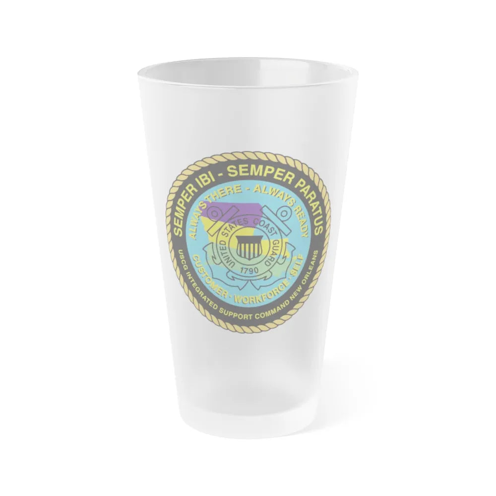 USCG ISC New Orleans (U.S. Coast Guard) Frosted Pint Glass 16oz-Go Mug Yourself