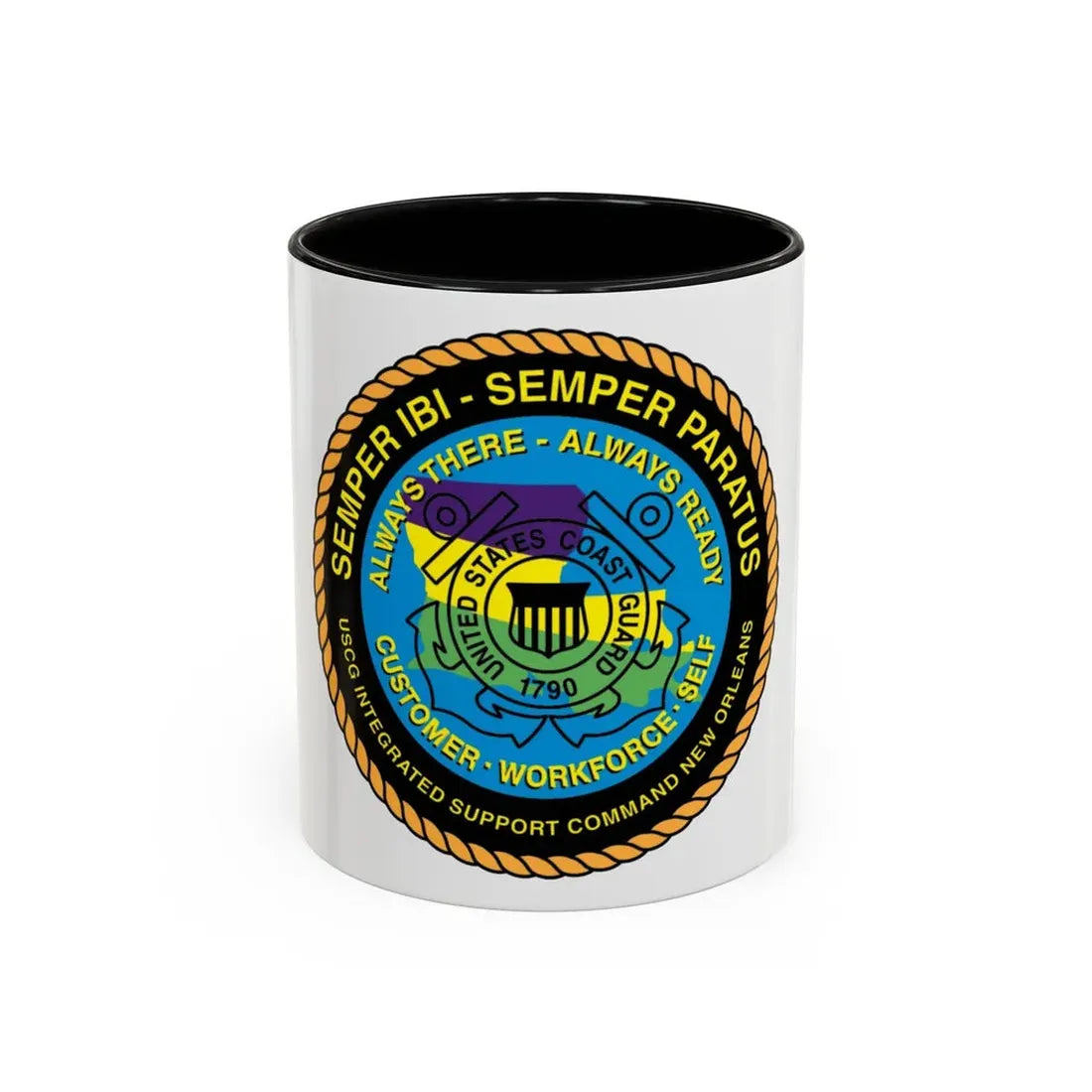 USCG ISC New Orleans (U.S. Coast Guard) Accent Coffee Mug 11oz Black - Go Mug Yourself