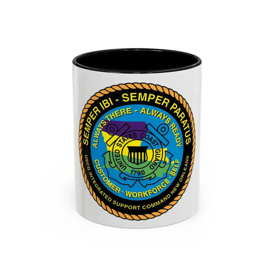 USCG ISC New Orleans (U.S. Coast Guard) Accent Coffee Mug 11oz Black - Go Mug Yourself