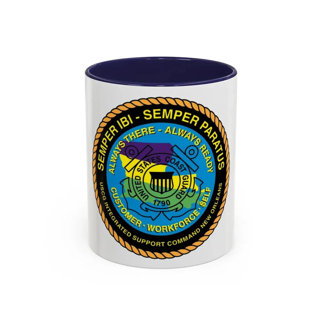 USCG ISC New Orleans (U.S. Coast Guard) Accent Coffee Mug 11oz Navy - Go Mug Yourself