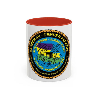 USCG ISC New Orleans (U.S. Coast Guard) Accent Coffee Mug 11oz Red - Go Mug Yourself