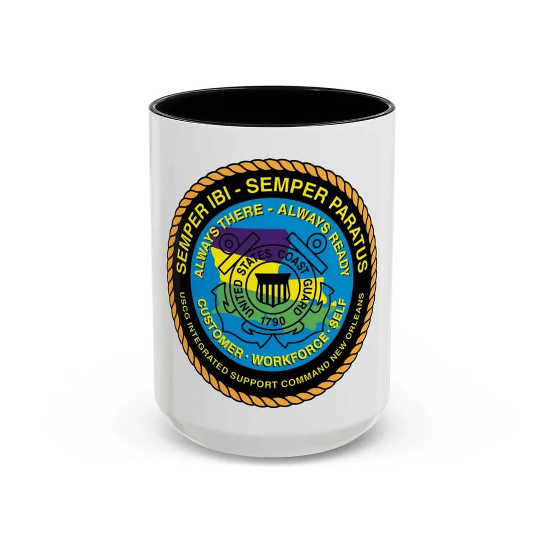 USCG ISC New Orleans (U.S. Coast Guard) Accent Coffee Mug 15oz Black - Go Mug Yourself