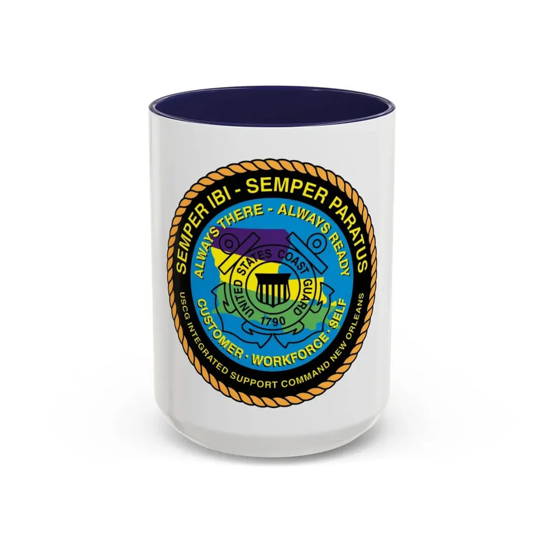 USCG ISC New Orleans (U.S. Coast Guard) Accent Coffee Mug 15oz Navy - Go Mug Yourself