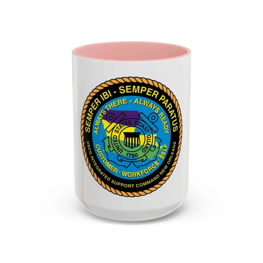 USCG ISC New Orleans (U.S. Coast Guard) Accent Coffee Mug 15oz Pink - Go Mug Yourself