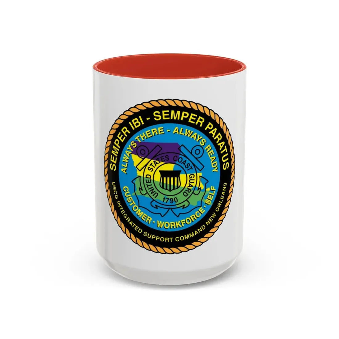 USCG ISC New Orleans (U.S. Coast Guard) Accent Coffee Mug 15oz Red - Go Mug Yourself