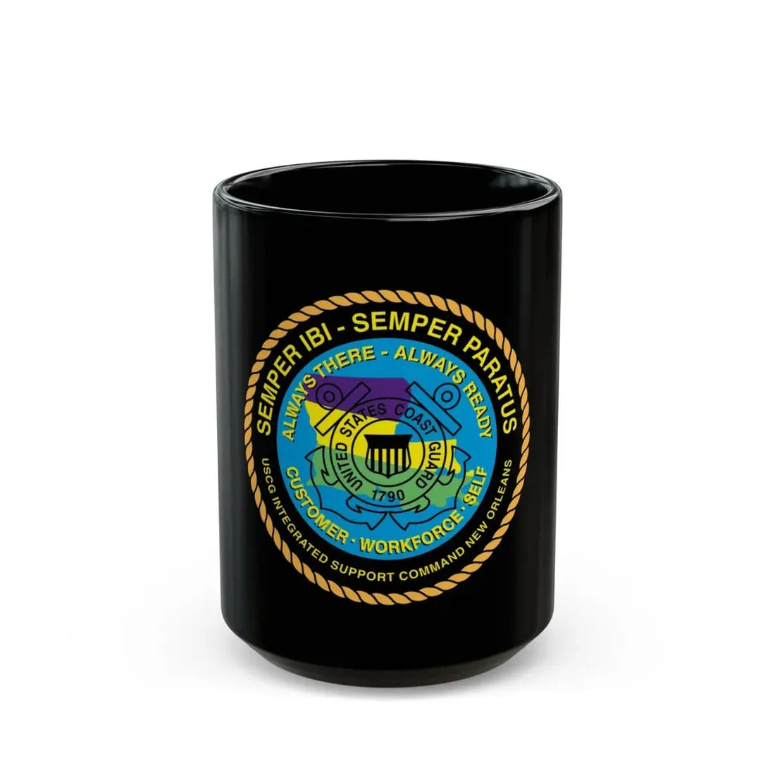USCG ISC New Orleans (U.S. Coast Guard) Black Coffee Mug 15oz - Go Mug Yourself