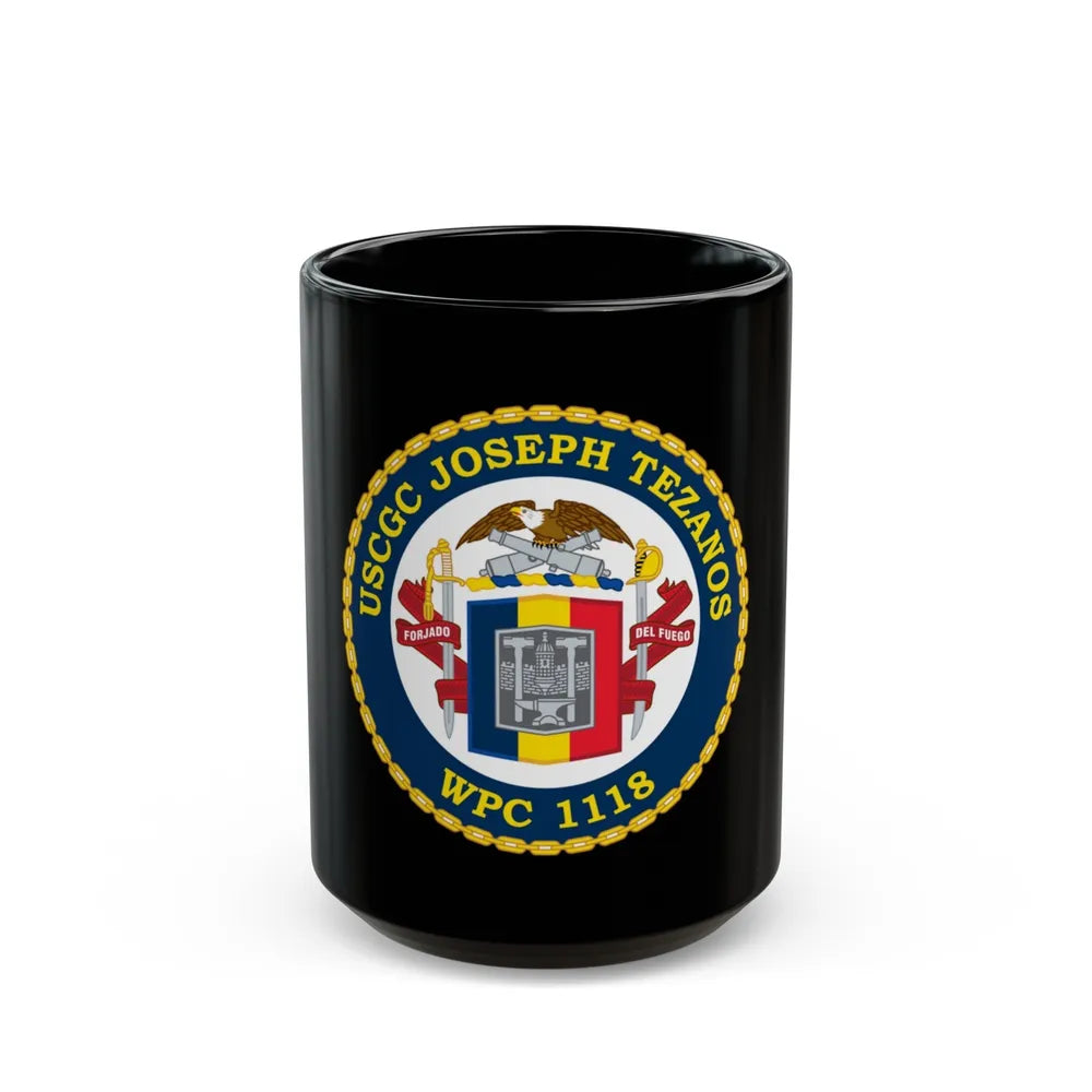 USCG Joseph Tezanos WPC 1118 (U.S. Coast Guard) Black Coffee Mug-15oz-Go Mug Yourself