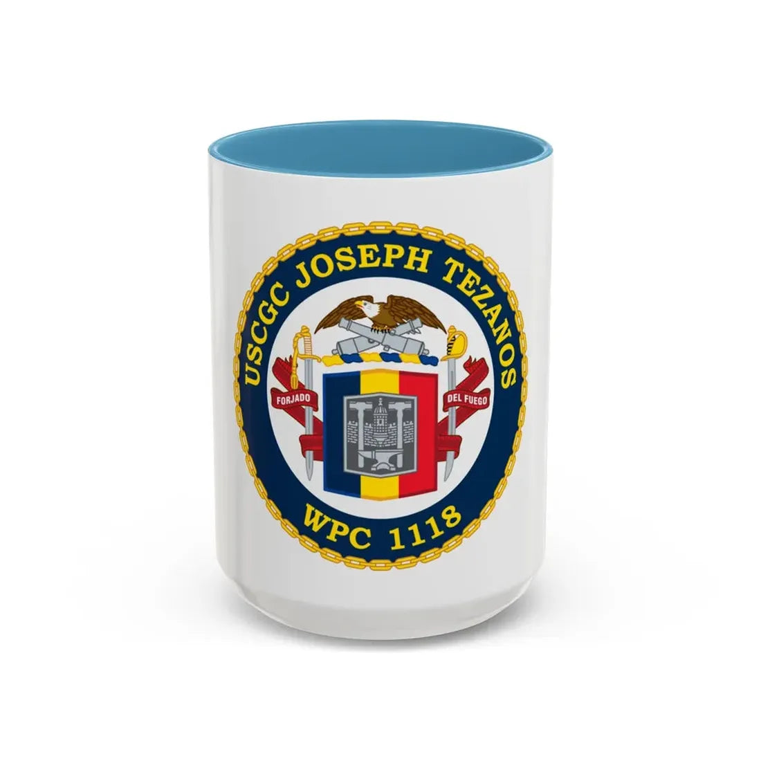 USCG Joseph Tezanos WPC 1118 (U.S. Coast Guard) Accent Coffee Mug 15oz Light Blue - Go Mug Yourself