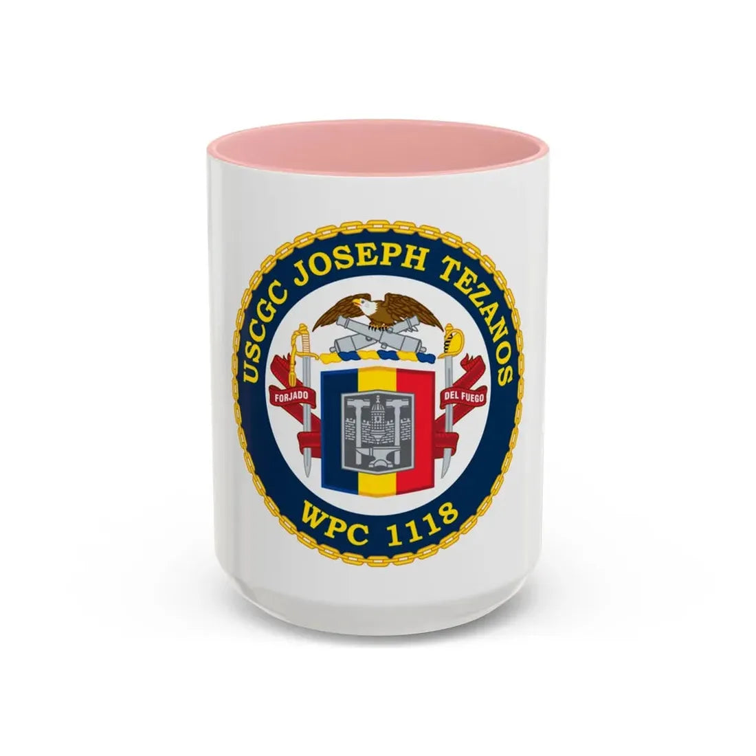 USCG Joseph Tezanos WPC 1118 (U.S. Coast Guard) Accent Coffee Mug 15oz Pink - Go Mug Yourself