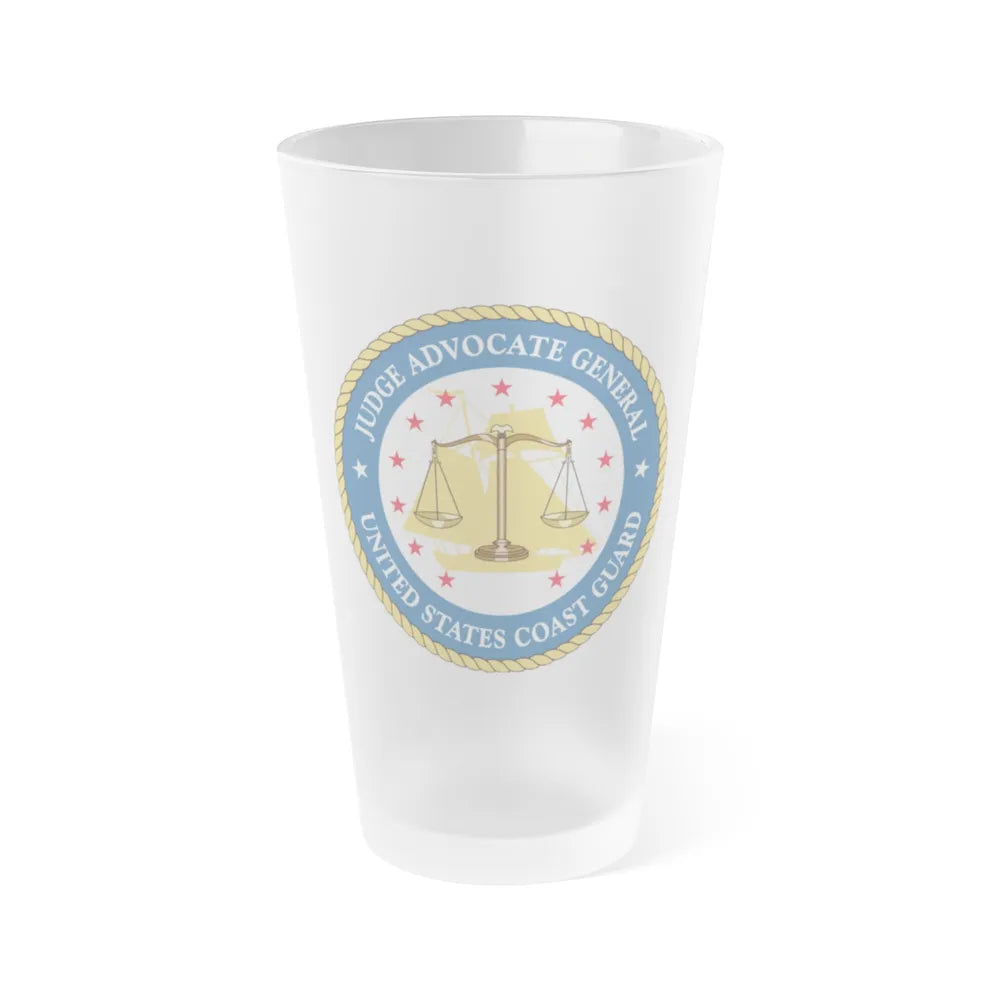 USCG Judge Advocate General (U.S. Coast Guard) Frosted Pint Glass 16oz-Go Mug Yourself