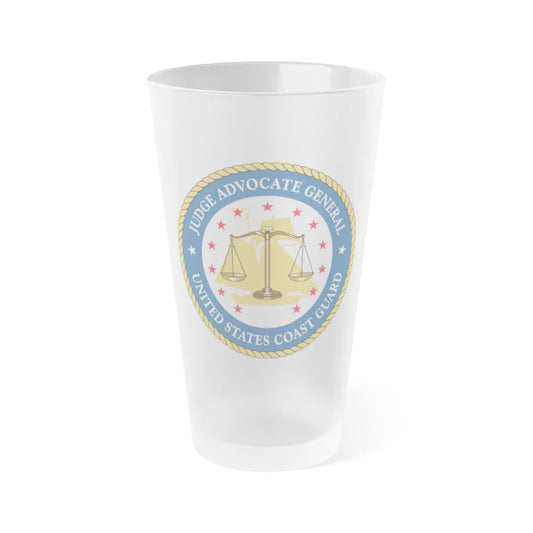 USCG Judge Advocate General (U.S. Coast Guard) Frosted Pint Glass 16oz-Go Mug Yourself