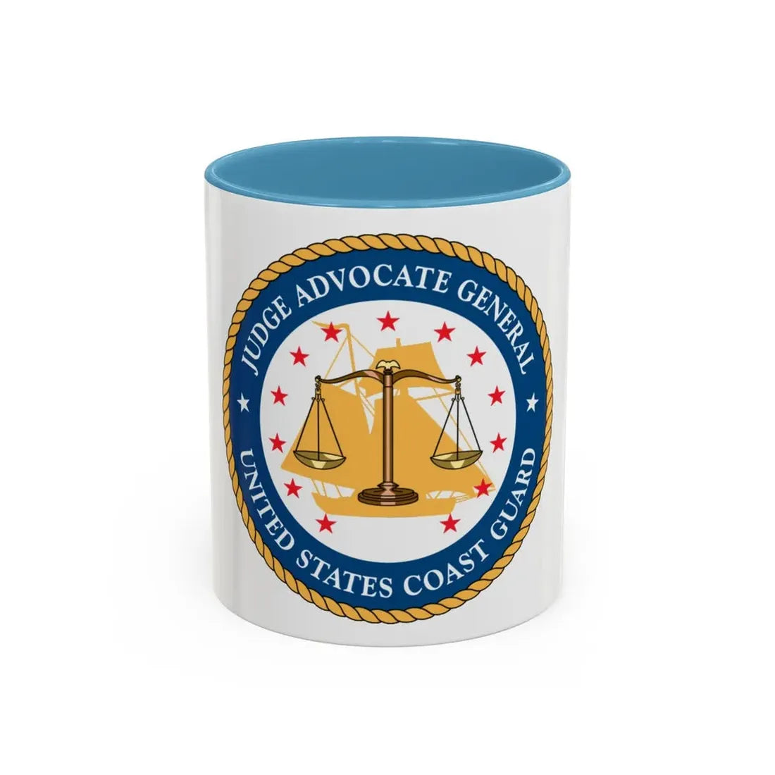 USCG Judge Advocate General (U.S. Coast Guard) Accent Coffee Mug 11oz Light Blue - Go Mug Yourself