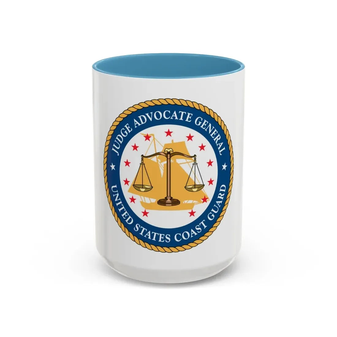 USCG Judge Advocate General (U.S. Coast Guard) Accent Coffee Mug 15oz Light Blue - Go Mug Yourself