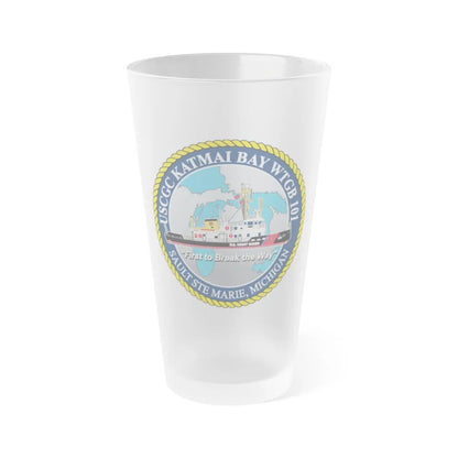 USCG Katmai Bay WTGB 101 (U.S. Coast Guard) Frosted Pint Glass 16oz-Go Mug Yourself