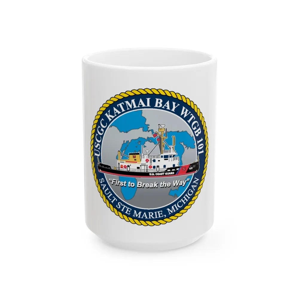 USCG Katmai Bay WTGB 101 (U.S. Coast Guard) White Coffee Mug-15oz-Go Mug Yourself