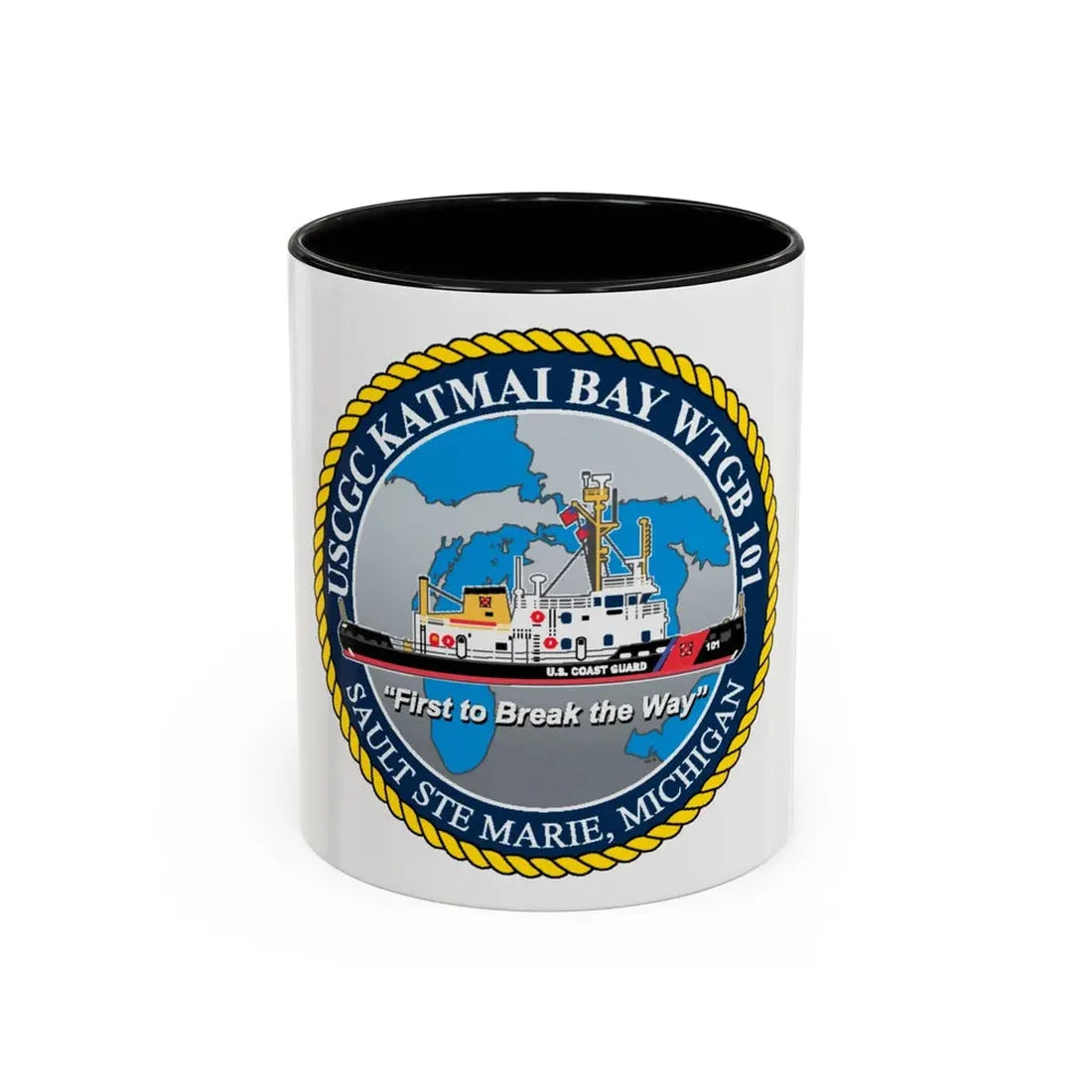 USCG Katmai Bay WTGB 101 (U.S. Coast Guard) Accent Coffee Mug 11oz Black - Go Mug Yourself