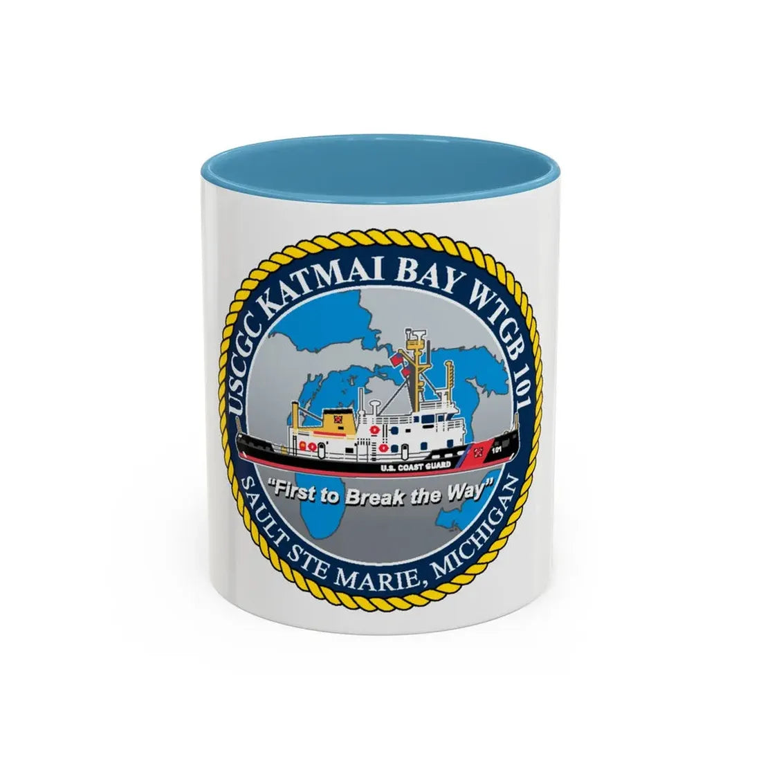 USCG Katmai Bay WTGB 101 (U.S. Coast Guard) Accent Coffee Mug 11oz Light Blue - Go Mug Yourself