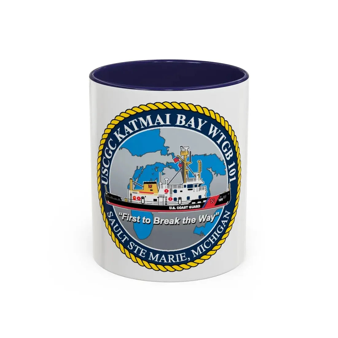 USCG Katmai Bay WTGB 101 (U.S. Coast Guard) Accent Coffee Mug 11oz Navy - Go Mug Yourself