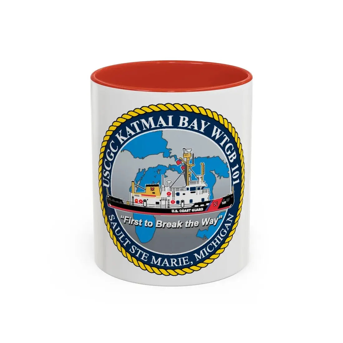 USCG Katmai Bay WTGB 101 (U.S. Coast Guard) Accent Coffee Mug 11oz Red - Go Mug Yourself