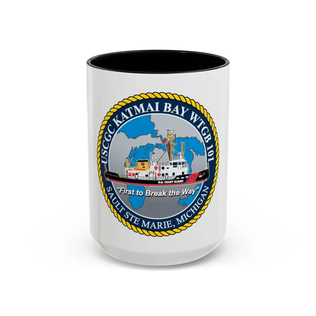 USCG Katmai Bay WTGB 101 (U.S. Coast Guard) Accent Coffee Mug 15oz Black - Go Mug Yourself