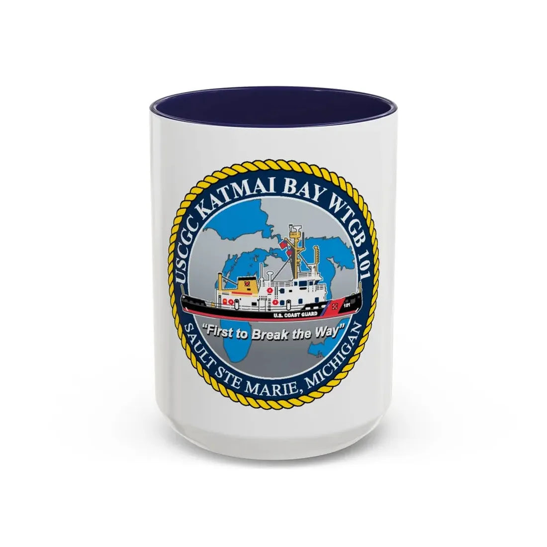USCG Katmai Bay WTGB 101 (U.S. Coast Guard) Accent Coffee Mug 15oz Navy - Go Mug Yourself