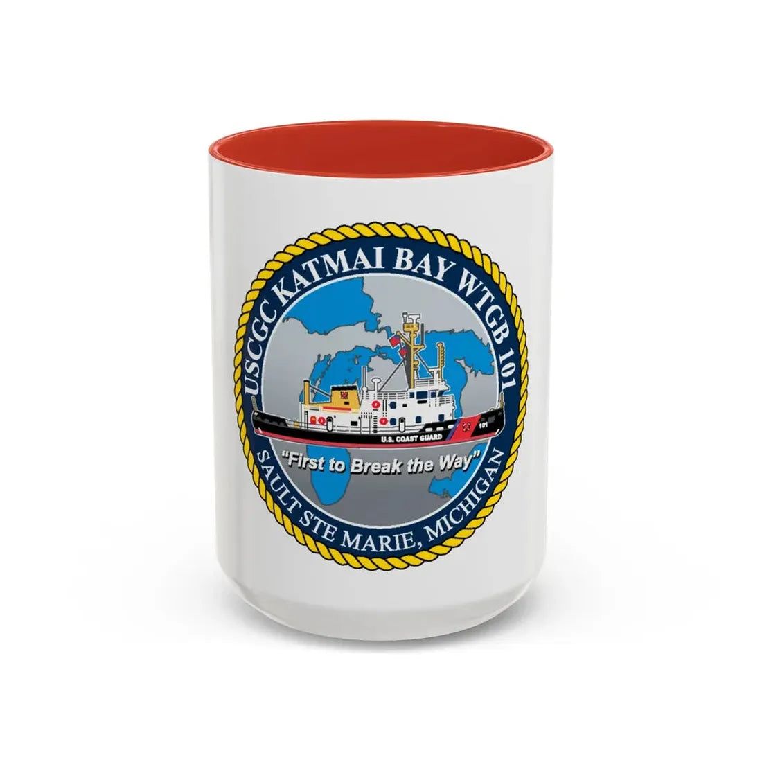 USCG Katmai Bay WTGB 101 (U.S. Coast Guard) Accent Coffee Mug 15oz Red - Go Mug Yourself