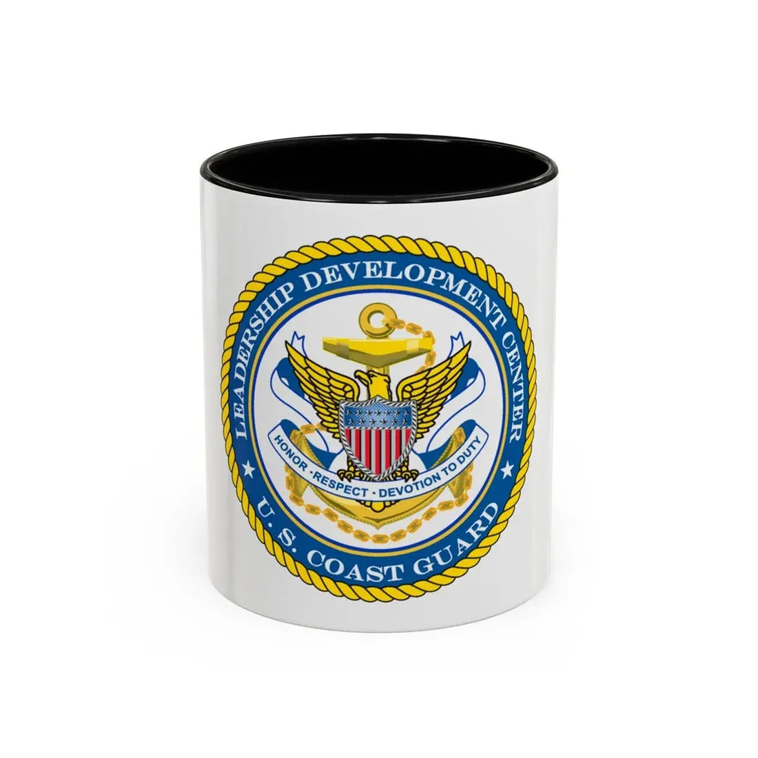 USCG LDC (U.S. Coast Guard) Accent Coffee Mug 11oz Black - Go Mug Yourself
