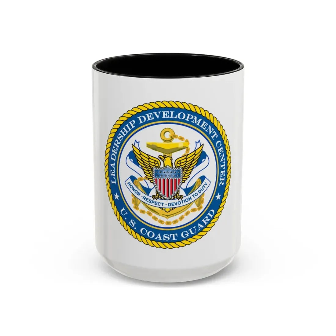 USCG LDC (U.S. Coast Guard) Accent Coffee Mug 15oz Black - Go Mug Yourself