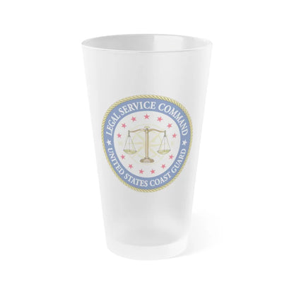 USCG Legal Service Command (U.S. Coast Guard) Frosted Pint Glass 16oz-Go Mug Yourself