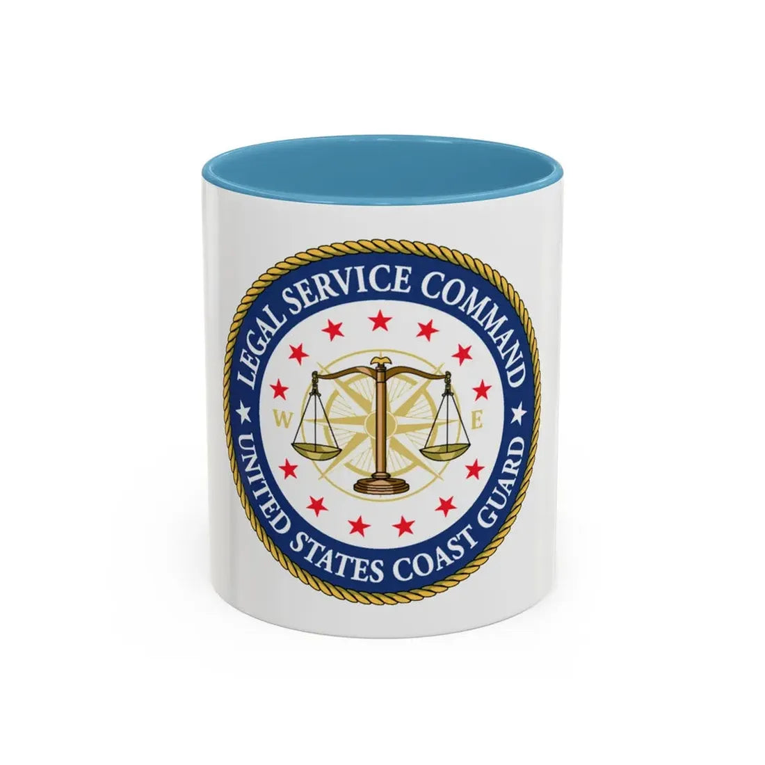 USCG Legal Service Command (U.S. Coast Guard) Accent Coffee Mug 11oz Light Blue - Go Mug Yourself