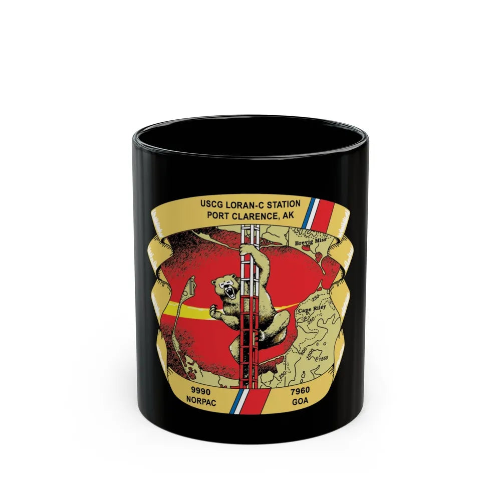 USCG Loran C Station Port Clarence AK (U.S. Coast Guard) Black Coffee Mug-11oz-Go Mug Yourself